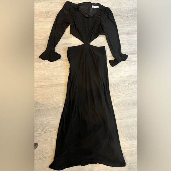 Mac Duggal 67944 Black Long Sleeve Cut Out Gown Size 8 Puff Shoulder NWT $398 - Picture 4 of 10